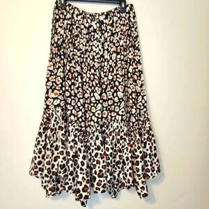 Marie Oliver Animal Print Midi Skirt